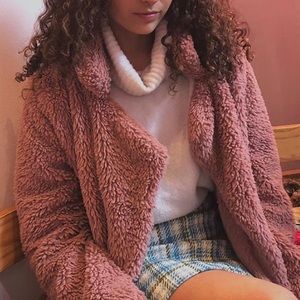 Pink Thrifted Teddy Coat